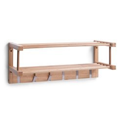 Bambusz ruhatartó polc, akasztó + kampók, ZELLER