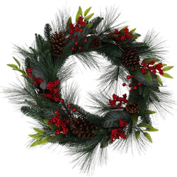 Természetes díszítéssel készült karácsonyi koszorú, Ø 60 cm