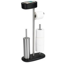 RIVAZZA papírtartó és WC-kefe állvány polccal és kosárral, 4 az 1-ben, WENKO