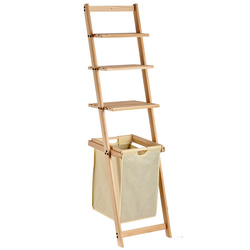 CLEAR fürdőszobai polc szennyeskosárral, 156,5 x 41 x 4 cm