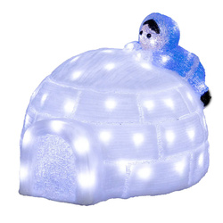 Kültéri fénydísz, akril iglu, 70 LED