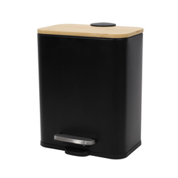 Keskeny fürdőszobai szemetes ZETRU, 5 l, bambusz fedéllel