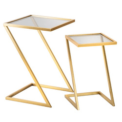 Dohányzóasztal szett füstölt üveglappal