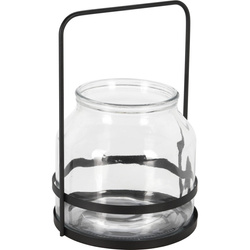 Tealight gyertya tartó, fém fogantyúval