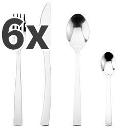 6 személyes OLYMPE étkészlet, rozsdamentes acél