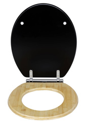Fekete fedelű WC-deszka, Bambusa Black, WENKO