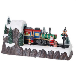 Mozgó karácsonyi jelenet vonattal