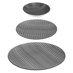 Vacsora készlet 6 fő részére BOHEMIA porcelánból, Fekete fehér