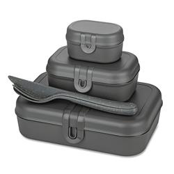 PASCAL READY uzsonnás doboz, 3 tárolóedény és evőeszköz készlet, KOZIOL