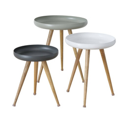 Masdour segéasztal, 3 darab, fa lábakkal