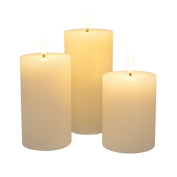 Dekoratív LED gyertyák Ø 7,5 cm, 3 db.