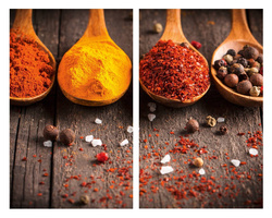 Konyhai alátétek Fűszerek, 2 db, üveg, 52 x 30 cm