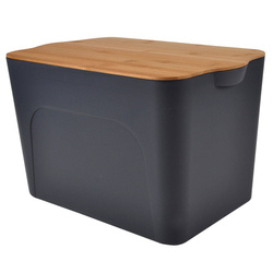 Műanyag doboz bambusz fedéllel, 26l