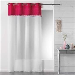 ALIXIA gyűrűs függöny, 140 x 240 cm, díszes szalaggal