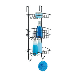 Függeszthető fürdőszobai polc a REVIGIO zuhanykabinhoz, 3 szint, WENKO, fekete