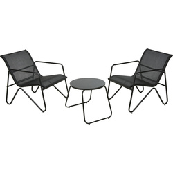 Kerti bútor szett, asztal és két szék.