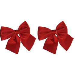 Karácsonyi masnik a fán, textil, 2 darab, 13 x 13 cm