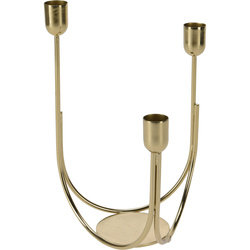 Fém dekoratív gyertyatartó 3 gyertyához, 23 cm