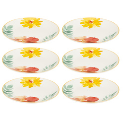 MARGAUX desszerttányérok, porcelán, 6 db × Ø 19 cm