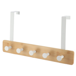 Fém ajtóra akasztható fogas, 5 kampóval, 20 x 37 x 9 cm