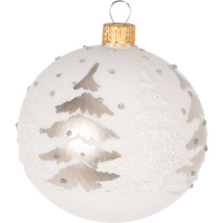 Üvegből készült díszgömb csillámmal díszítve, Ø 10 cm