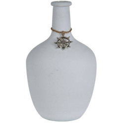 Tengeri dekorációval ellátott üveg vázák