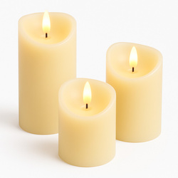 Dekoratív LED gyertyák Ø 7 cm, 3 db.