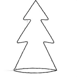 Egyszerű drótváz LED díszítéssel, 34 cm