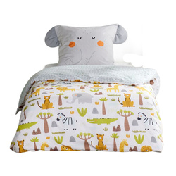 Gyermek ágynemű 140x200 cm LAZY MORNING, pamut, fülös párnahuzat, elefánt