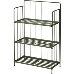 Fém virágtartó, zöld, 3 szintes, 90 cm