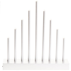 Ezüst LED dekoratív gyertyatartó, 9 gyertyával