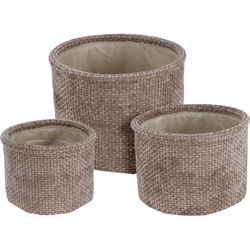 Kerek tárolókosár szett, 3 db.