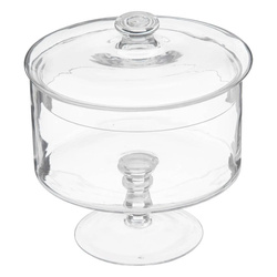 Süteményes üveg talpon, fedéllel