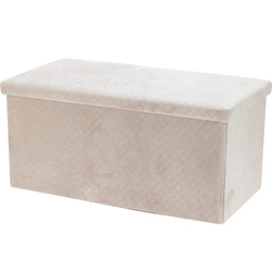 Velúr puff tárolóval MODUS, 76 x 38 x 38 cm