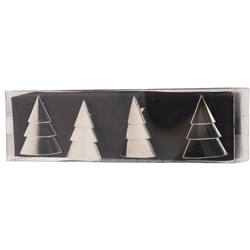 Ezüst szalvétatartók ünnepi motívummal, 4 db.