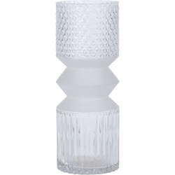 Üvegből készült henger alakú váza, 30 cm