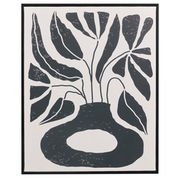 Fekete keretben, növényi motívummal készült kép, EMBER, 40 x 50 cm