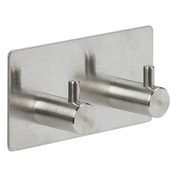 Öntapadós kampó STIKY+, 2 kampós, rozsdamentes acél, 9 x 2,8 x 4,5 cm