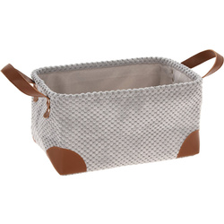 Tároló kosár, kordbársony fogantyúkkal, 30 x 20 x 15 cm