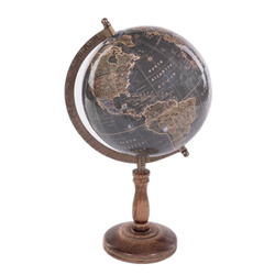 Asztali földgömb, fából, 38 cm
