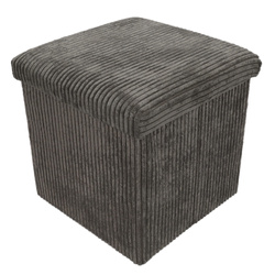 Cord (bordás) puff tárolóval TOBO, 38 x 38 x 38 cm