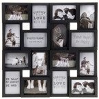 Fényképkeret, 16 fénykép - galéria, fekete