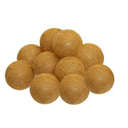 Fényfüzér, világító LED gömbök, lámpák, 10 db, bézs