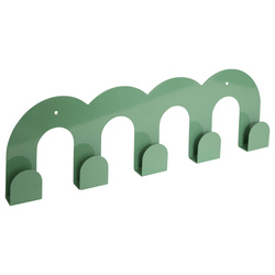 Hullámos falra szerelhető ruhafogas CALLISTA, katonai zöld, 50 cm