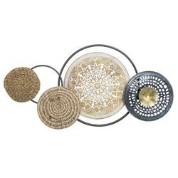 Fém falidísz, lyukacsos, faelemekkel, 96 x 48,5 cm