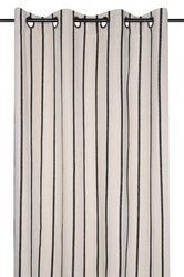 Pamut függöny karikákkal TROP fekete csíkokkal, 135 x 260 cm