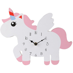 Egyszarvú falióra MDF-ből, 30 x 24 cm