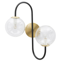 Üveg golyós és fém falilámpa