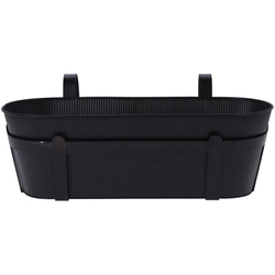 Fém virágtartó fogantyúval, erkélyre, 36 x 14 cm