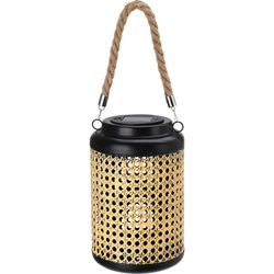 Napelemes kerti lámpás, fém, bécsi fonat,